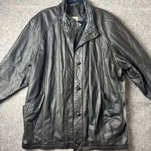 Fitz Wright Leather Jacket Womens Size XL Black  100% Leather *see description*